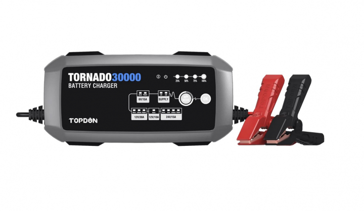 TOPDON T30A TORNADO30000, 30A laddare bilbatteri, 6 V, 12 V, 24 V professionell batteriladdare med 12 laddningslägen i gruppen Produkter / Batteriladdare hos Prylteknik 7H AB (300-399)